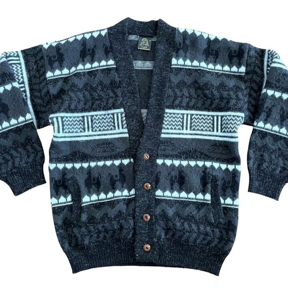 Vintage Tejidos Ruminahui Wool Cardigan Sweater - Picture 4 of 6